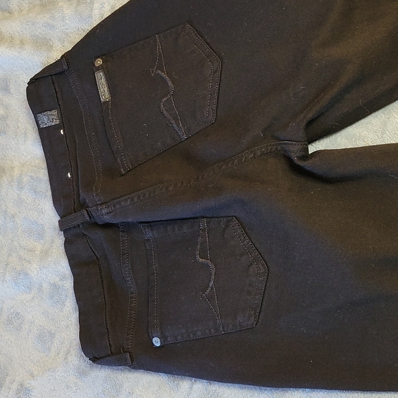 7 For All Man Kind Slim Illusion High Waist All In Luxe Black Jeans - Picture 6 of 14